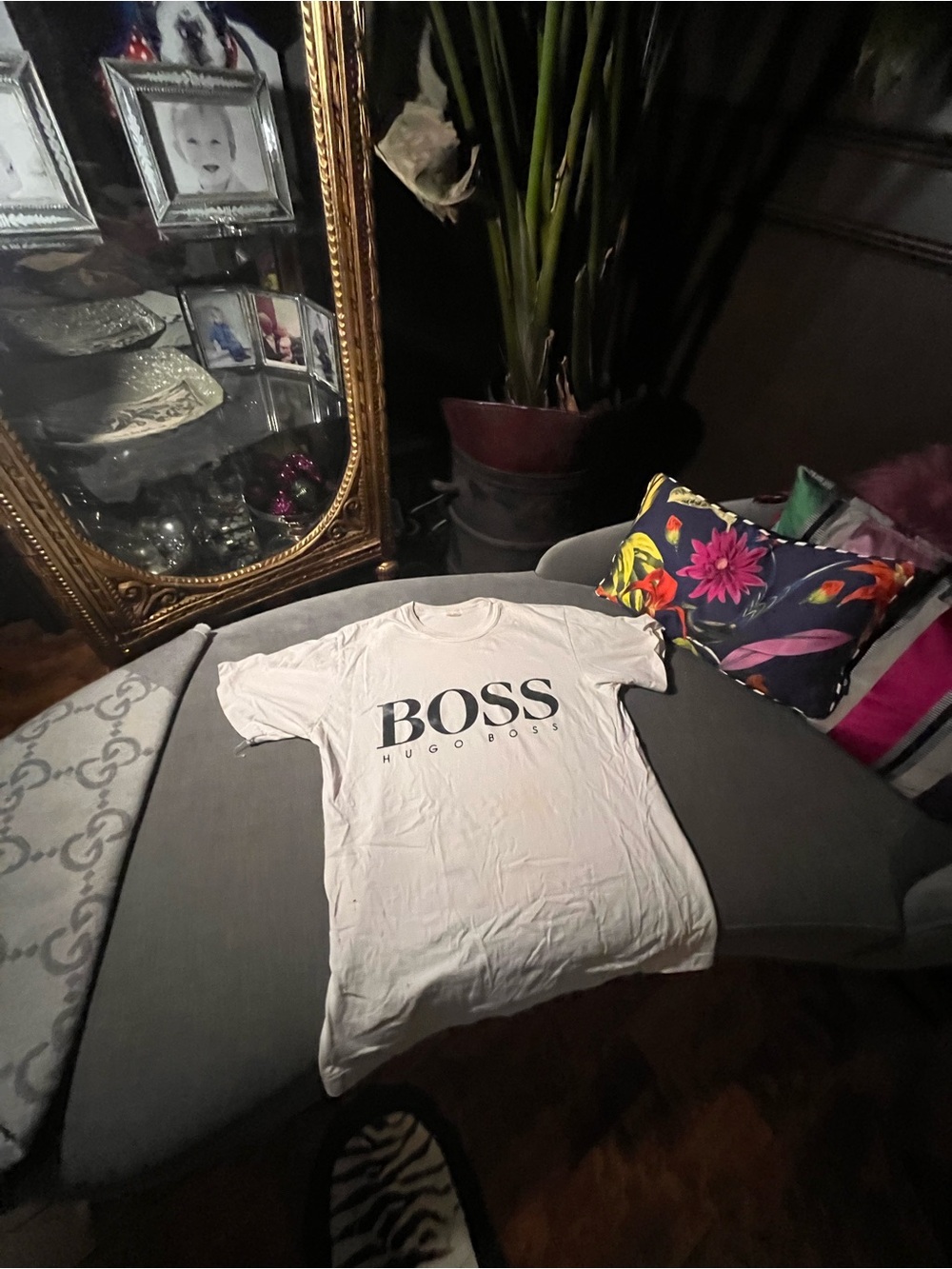 vintage single stitch Hugo Boss White Tee with Black BOSS Logo